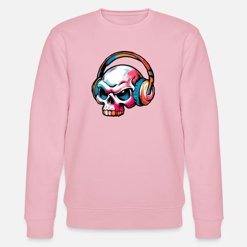 Farbige Schädel Illustration - Stanley/Stella Unisex Bio-Sweatshirt CHANGER  - Hellrosa