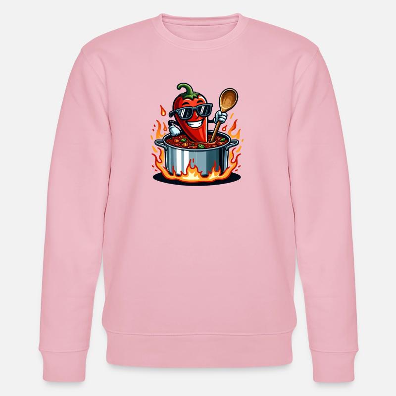 Cuisiner avec le feu - Sweat bio CHANGER Stanley/Stella Unisexe - rose pâle