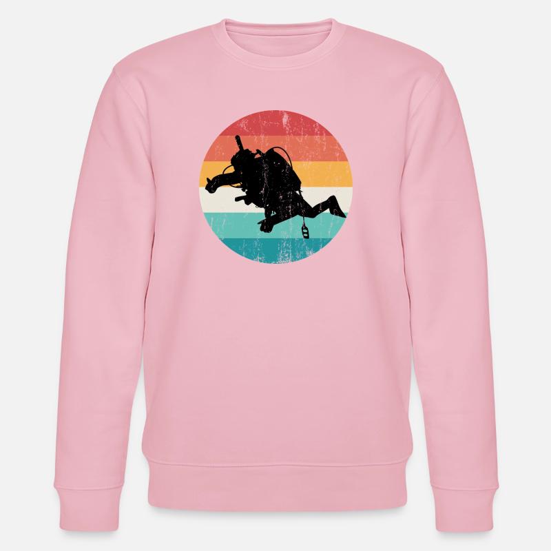 Retro Regenbogen Taucher Silhouette - Stanley/Stella Unisex Bio-Sweatshirt CHANGER - Hellrosa