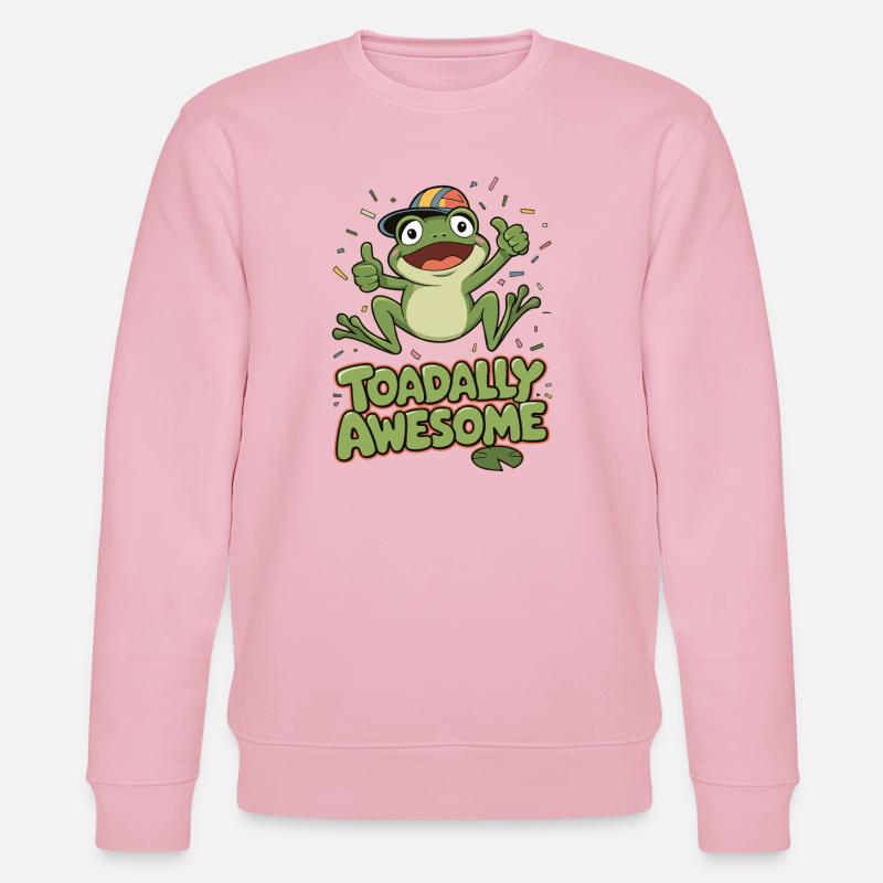 Toadally Awesome Frosch-Grafik - Stanley/Stella Unisex Bio-Sweatshirt CHANGER  - Hellrosa