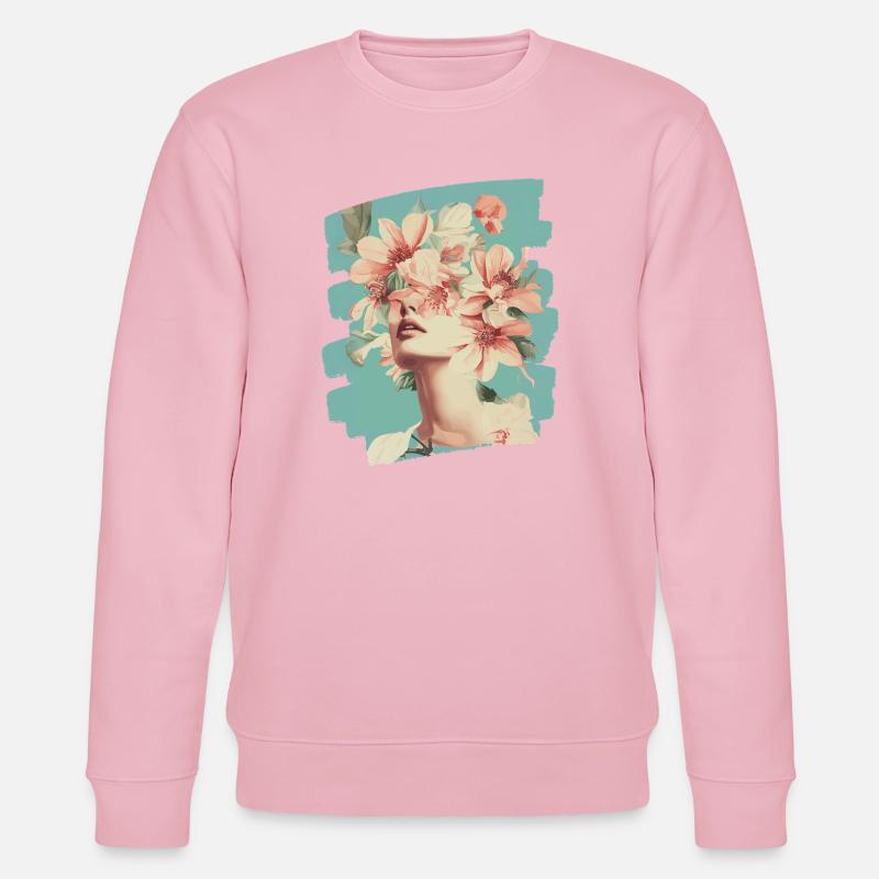 Frühling Frühlingsanfang Blumen - Stanley/Stella Unisex Bio-Sweatshirt CHANGER  - Hellrosa