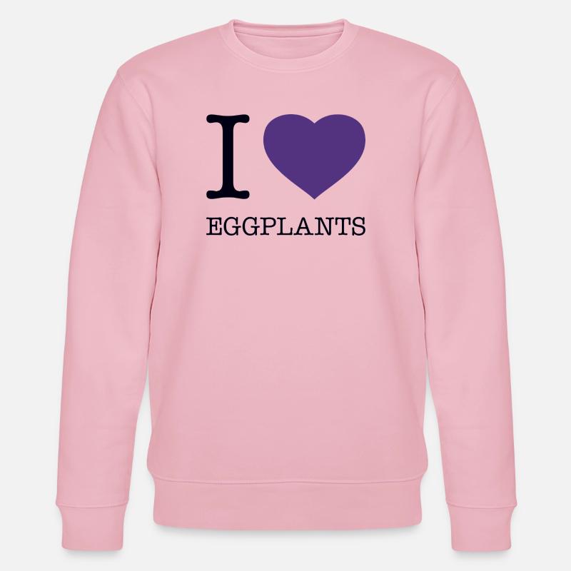 I LOVE EGGPLANTS Auberginen - Stanley/Stella Unisex Bio-Sweatshirt CHANGER - Hellrosa