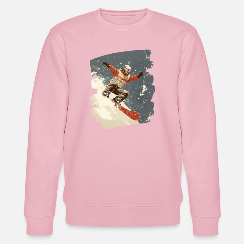 Snowboarder Pulverschnee - Stanley/Stella Unisex Bio-Sweatshirt CHANGER  - Hellrosa