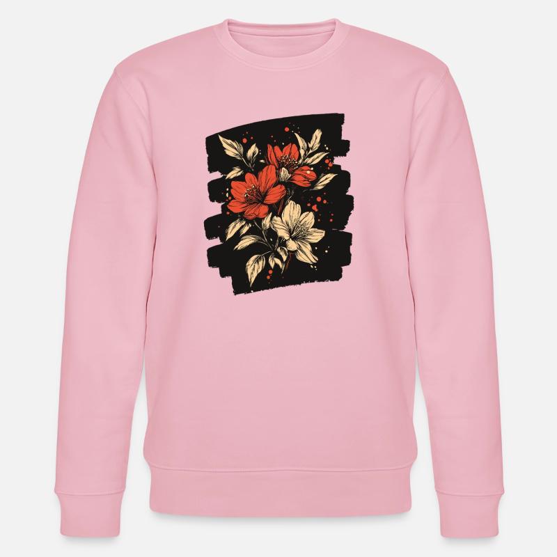 Printemps Printemps Début Fleur Fleurs - Sweat bio CHANGER Stanley/Stella Unisexe - rose pâle