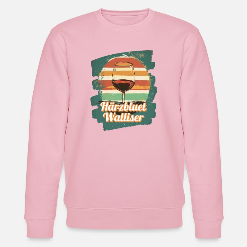 Härzbluetwalliser Walliser Wallis Schweiz - Stanley/Stella Unisex Bio-Sweatshirt CHANGER  - Hellrosa