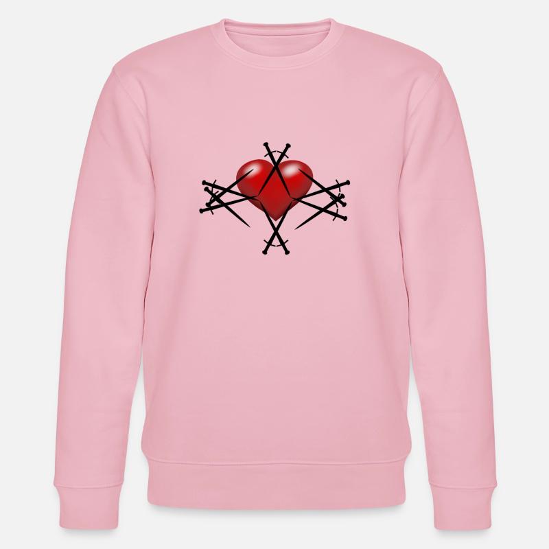 Épée Épées Coeur Guerrier Épéiste - Sweat bio CHANGER Stanley/Stella Unisexe - rose pâle
