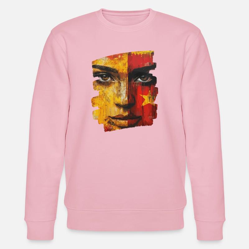 Spanische Flagge Spanien - Stanley/Stella Unisex Bio-Sweatshirt CHANGER  - Hellrosa
