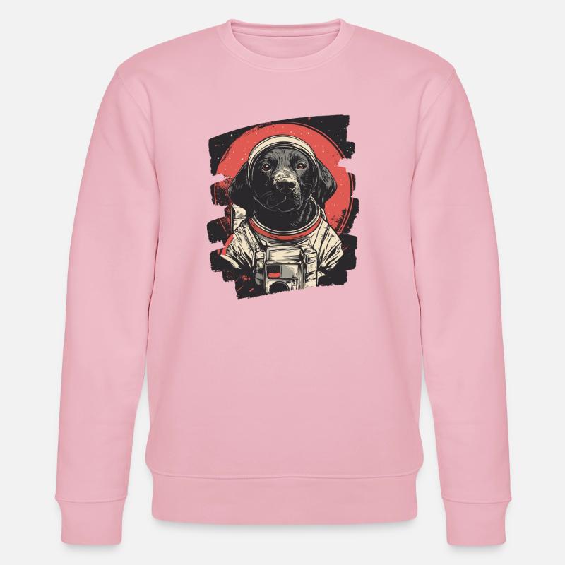 Labrador Astronaut - Stanley/Stella Unisex Bio-Sweatshirt CHANGER  - Hellrosa
