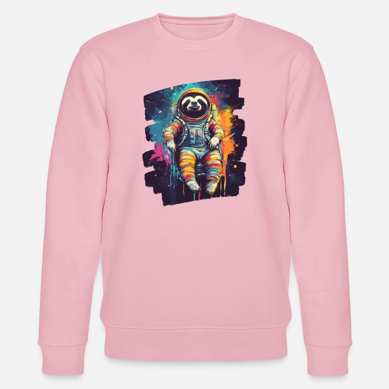 Faultier Astronaut - Stanley/Stella Unisex Bio-Sweatshirt CHANGER  - Hellrosa