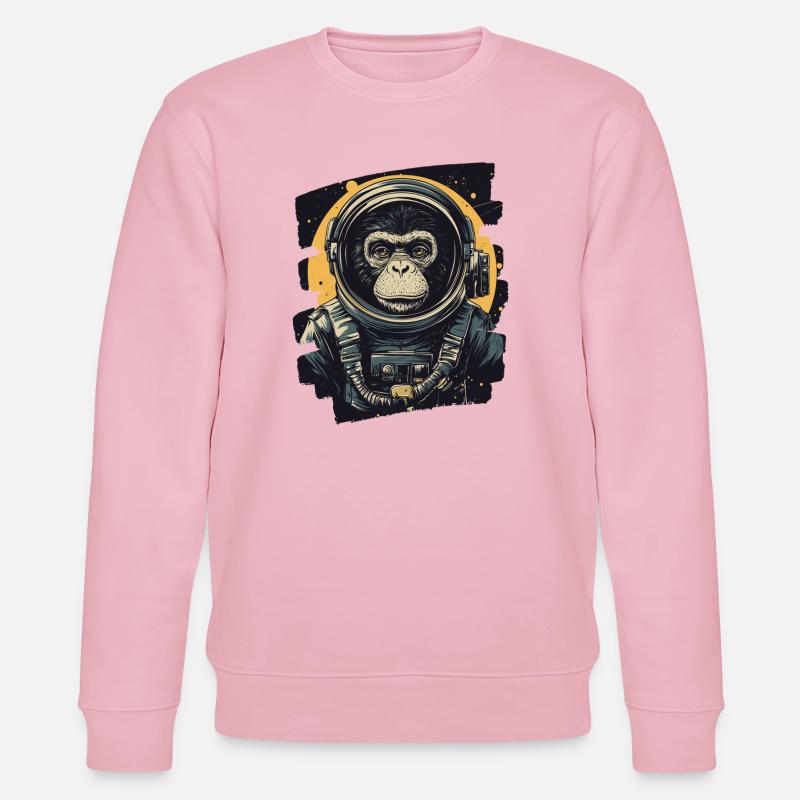 Affe Astronaut - Stanley/Stella Unisex Bio-Sweatshirt CHANGER  - Hellrosa