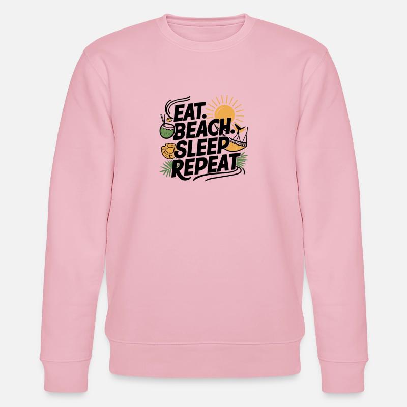 Manger dormir plage répéter - Sweat bio CHANGER Stanley/Stella Unisexe - rose pâle
