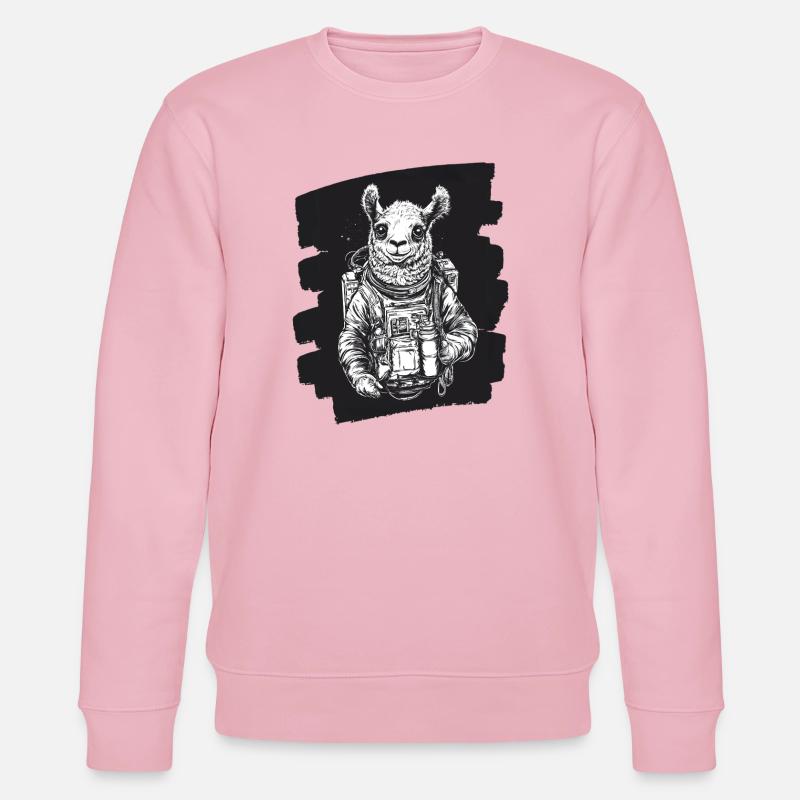 Lama Astronaut - Stanley/Stella Unisex Bio-Sweatshirt CHANGER  - Hellrosa
