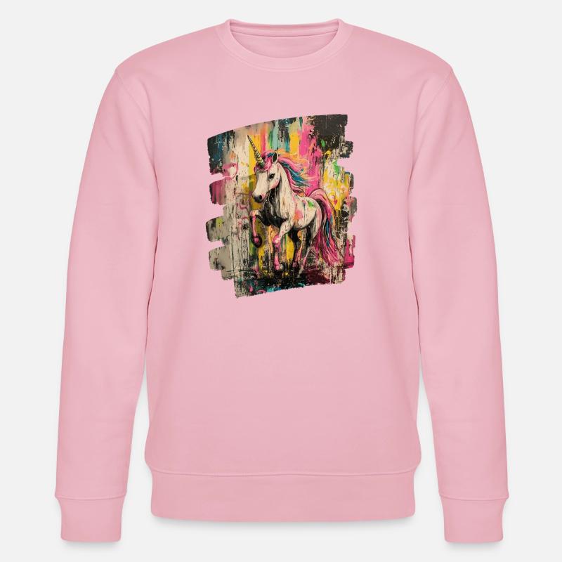 Einhorn - Stanley/Stella Unisex Bio-Sweatshirt CHANGER  - Hellrosa