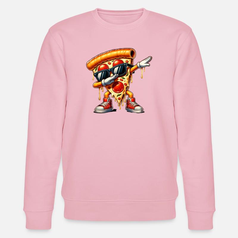 Cooles Pizzastück mit Attitüde - Stanley/Stella Unisex Bio-Sweatshirt CHANGER  - Hellrosa