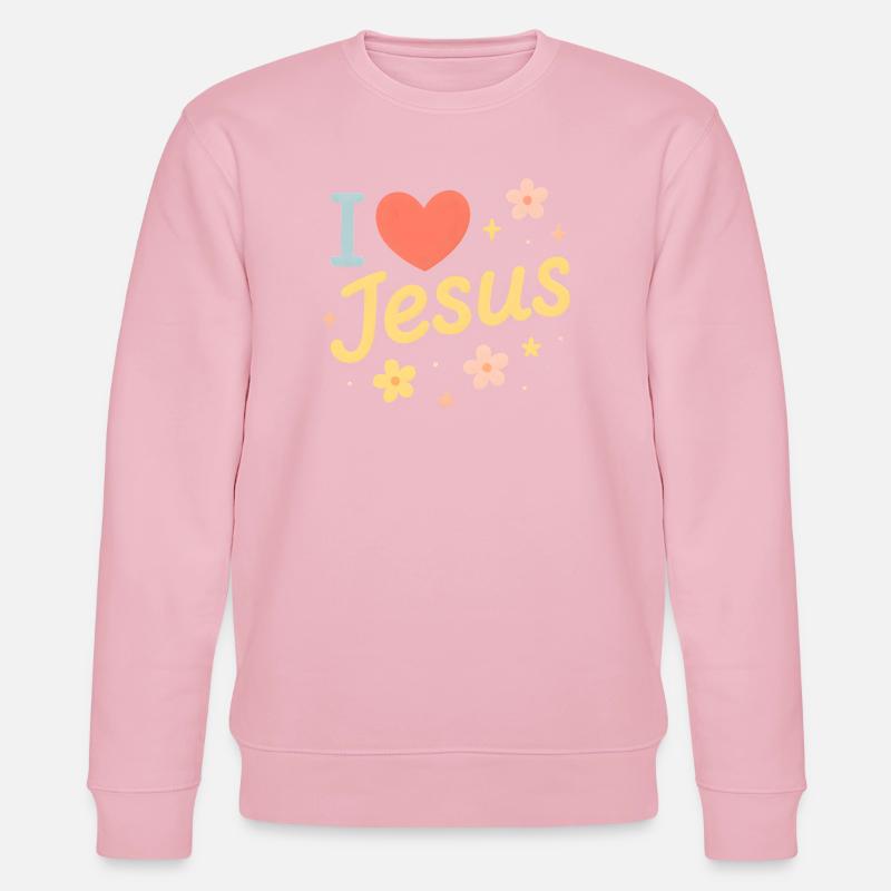 Ich liebe Jesus - Stanley/Stella Unisex Bio-Sweatshirt CHANGER  - Hellrosa