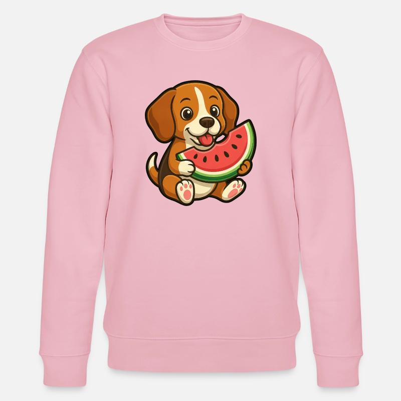 Joyeux Beagle Pastèque Fruit d’été - Sweat bio CHANGER Stanley/Stella Unisexe - rose pâle