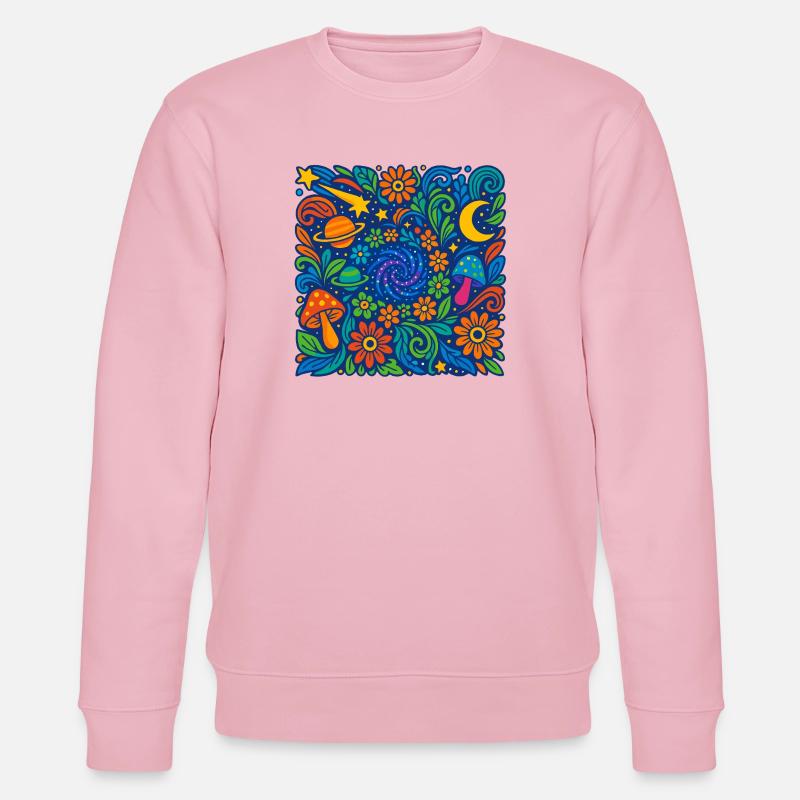 Kosmische Blütenreise - Stanley/Stella Unisex Bio-Sweatshirt CHANGER  - Hellrosa