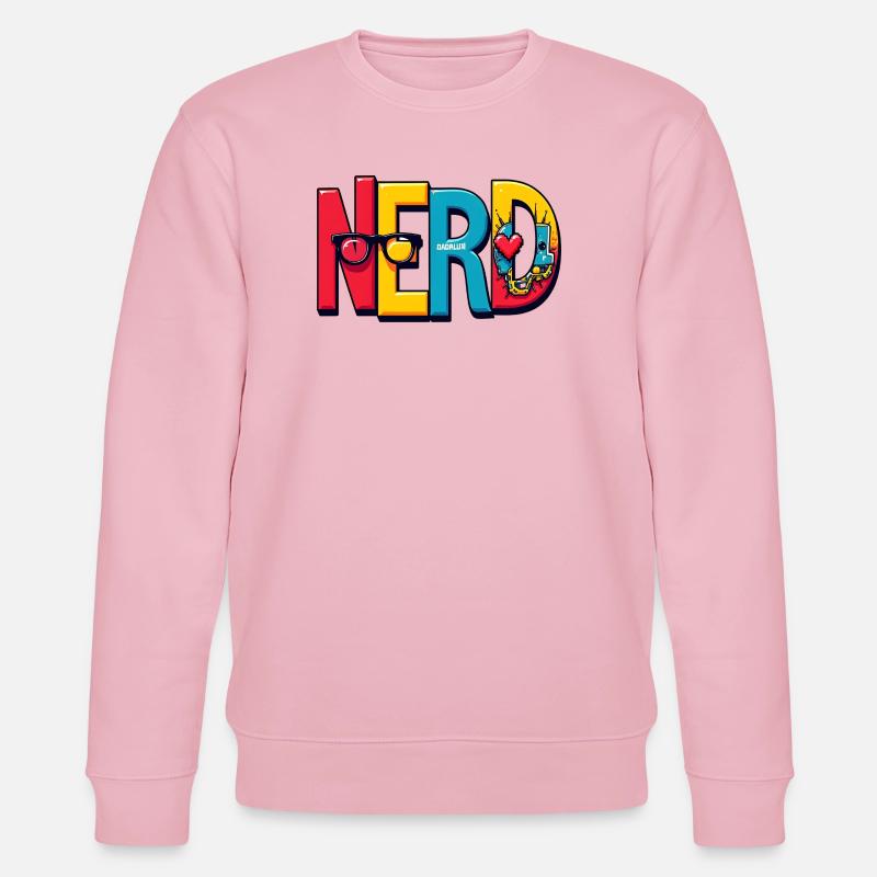 Nerd Chromatique Typographie 3D - Sweat bio CHANGER Stanley/Stella Unisexe - rose pâle