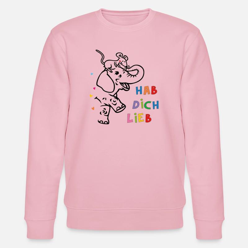 Elefant und Maus - Stanley/Stella Unisex Bio-Sweatshirt CHANGER  - Hellrosa