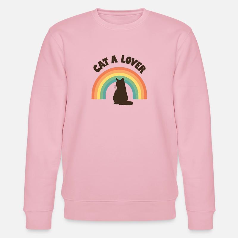 Regenbogen Liebe Katze - Stanley/Stella Unisex Bio-Sweatshirt CHANGER  - Hellrosa