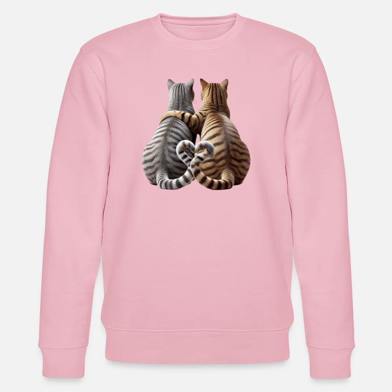 Zwei verliebte Katzen - Stanley/Stella Unisex Bio-Sweatshirt CHANGER  - Hellrosa
