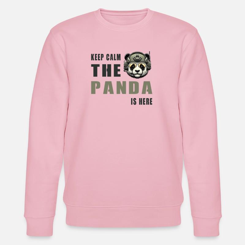 Panda tactique – Restez calme - Sweat bio CHANGER Stanley/Stella Unisexe - rose pâle