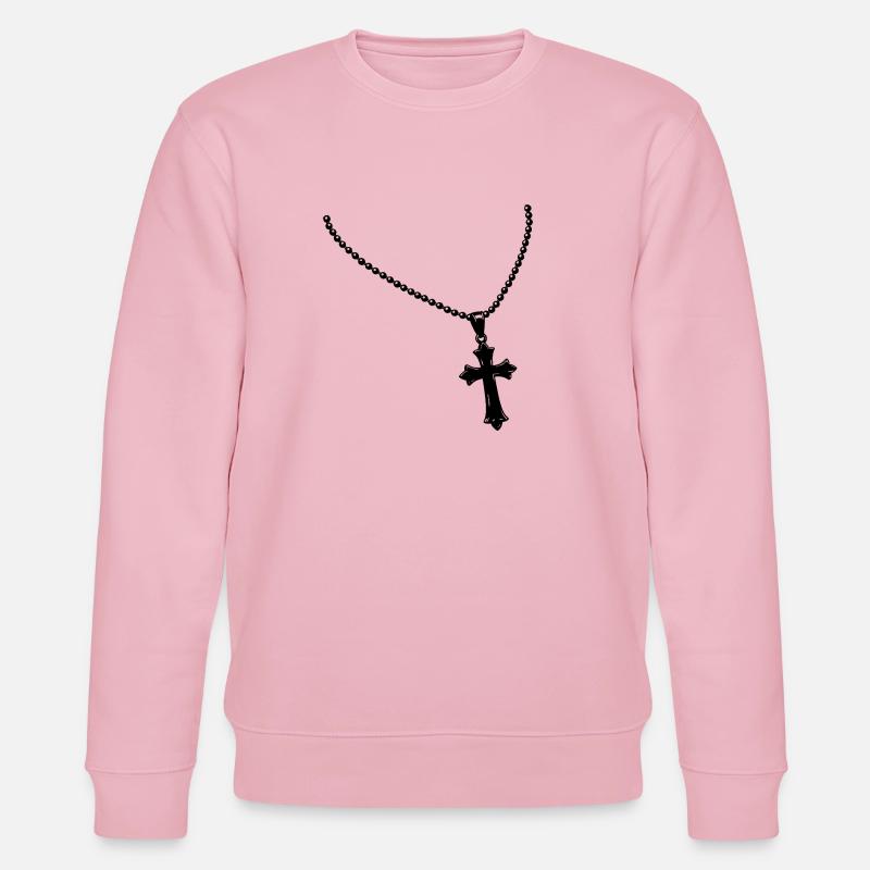 Kette mit Kreuz - Stanley/Stella Unisex Bio-Sweatshirt CHANGER  - Hellrosa