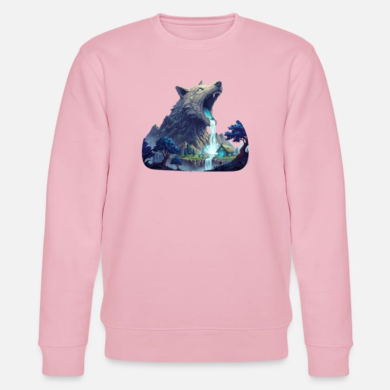 Wolf Wasserfall - Stanley/Stella Unisex Bio-Sweatshirt CHANGER  - Hellrosa