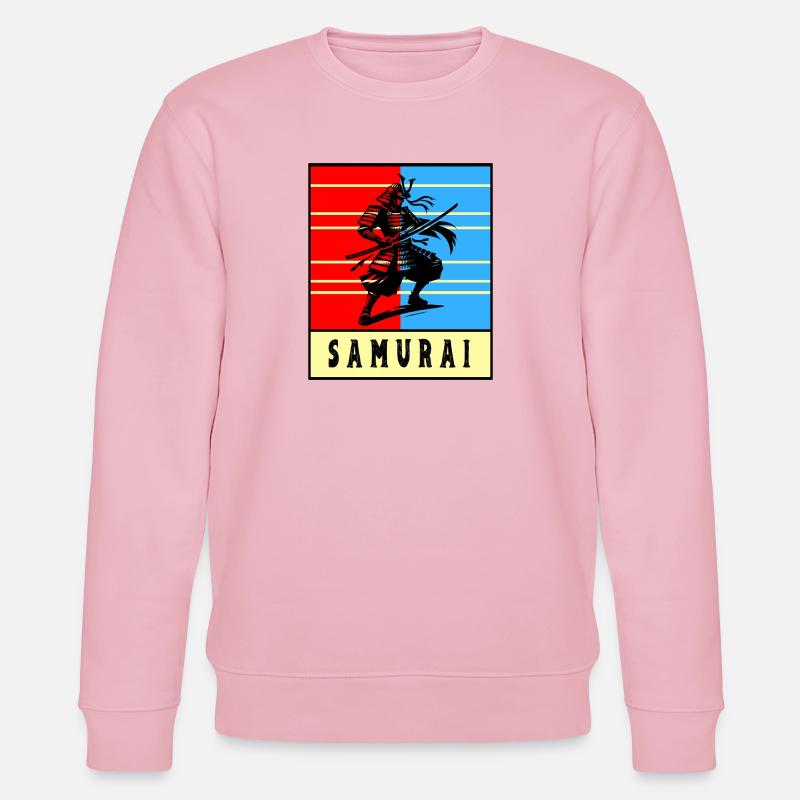Retro Samurai Warrior - Stanley/Stella CHANGER Unisex Organic Sweatshirt - cotton pink