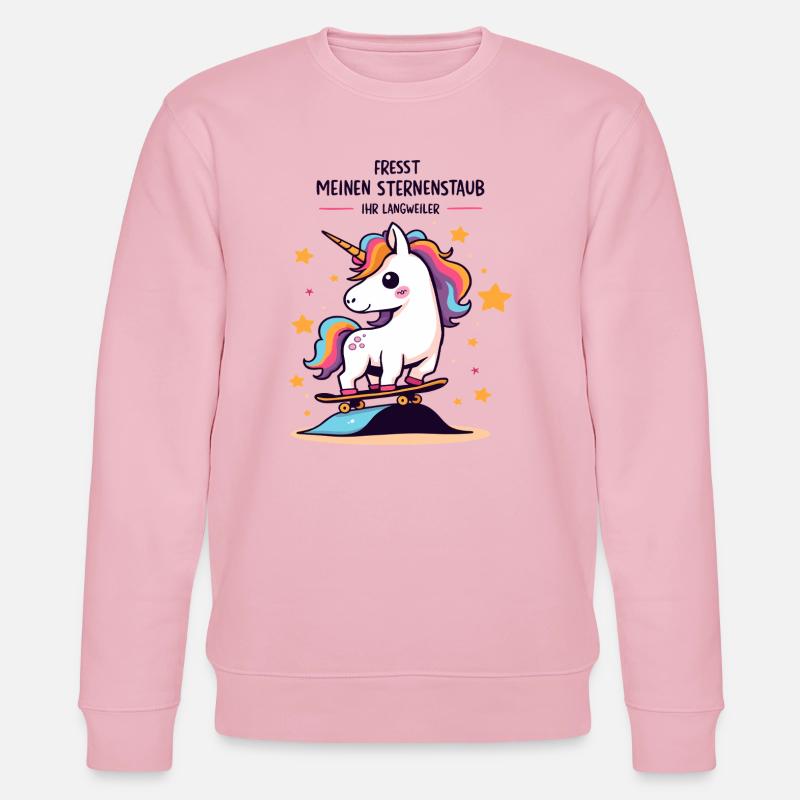 Skateboard-Einhorn - Stanley/Stella Unisex Bio-Sweatshirt CHANGER  - Hellrosa