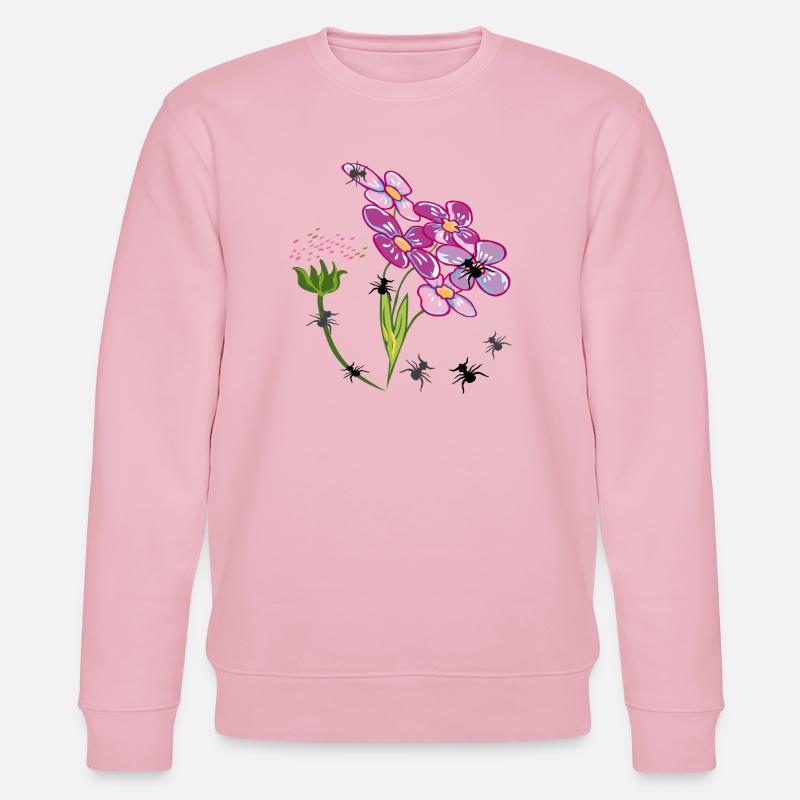 Fleurs avec des fourmis insectes - Sweat bio CHANGER Stanley/Stella Unisexe - rose pâle