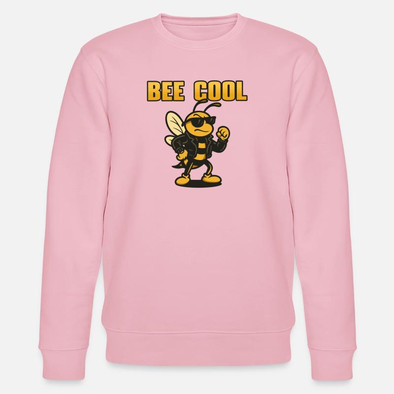 Bee Cooler Biker bi in Lederjacke - Stanley/Stella Unisex Bio-Sweatshirt CHANGER  - Hellrosa