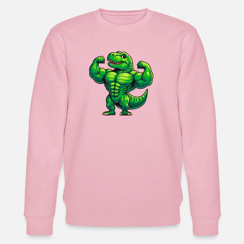 Starker Drachentrainer mit Muskel-Design - Stanley/Stella Unisex Bio-Sweatshirt CHANGER  - Hellrosa