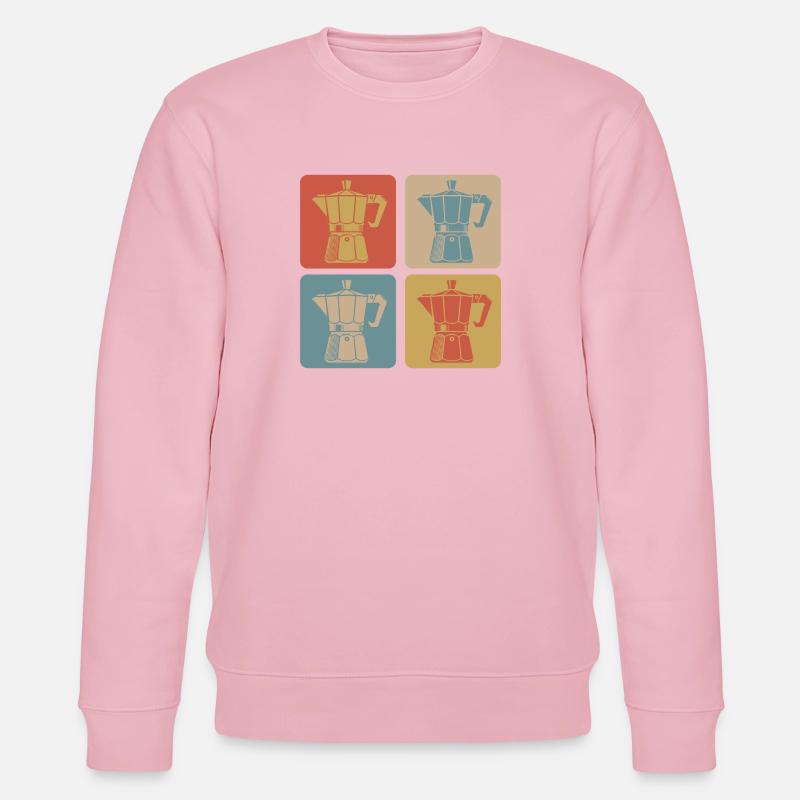 Retro Espressokocher - Stanley/Stella Unisex Bio-Sweatshirt CHANGER  - Hellrosa