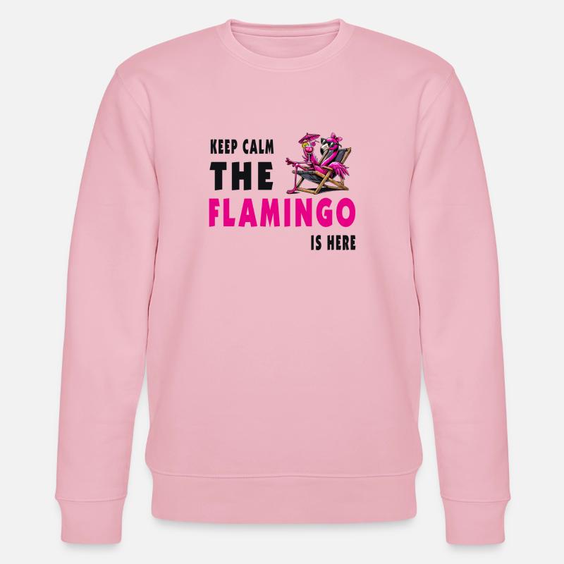 Keep Calm – Flamingo Style - Stanley/Stella Unisex Bio-Sweatshirt CHANGER  - Hellrosa