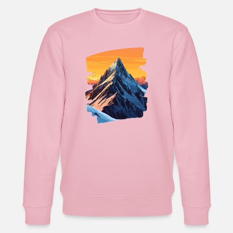 Berge Klettern Kletterer Wandern - Stanley/Stella Unisex Bio-Sweatshirt CHANGER  - Hellrosa