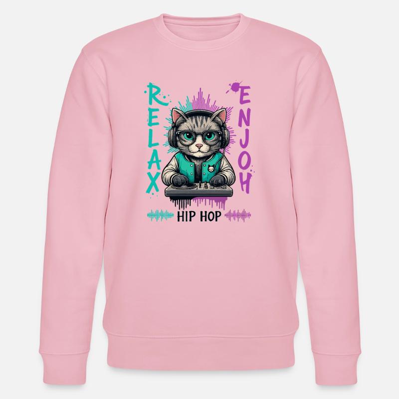 KatzenDJ Hip-Hop Splash - Stanley/Stella Unisex Bio-Sweatshirt CHANGER  - Hellrosa