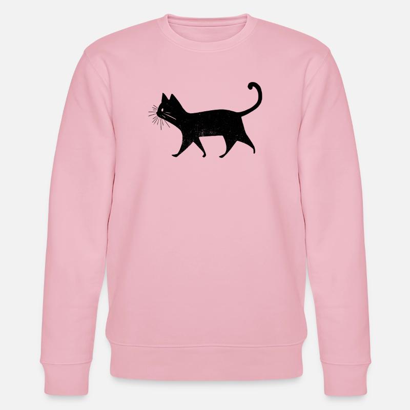 Elegante schwarze Katze - Stanley/Stella Unisex Bio-Sweatshirt CHANGER  - Hellrosa