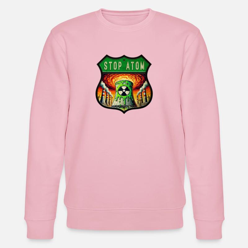 Stop Atom Wappen Design - Stanley/Stella Unisex Bio-Sweatshirt CHANGER  - Hellrosa