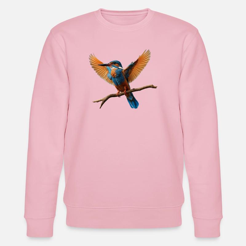 Lebhafter Eisvogel im Flug - Stanley/Stella Unisex Bio-Sweatshirt CHANGER - Hellrosa