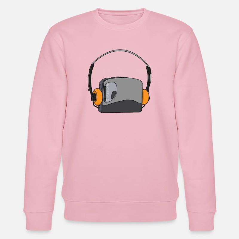 Cool Portable Cassette Audio Player - Stanley/Stella CHANGER Unisex Organic Sweatshirt - cotton pink
