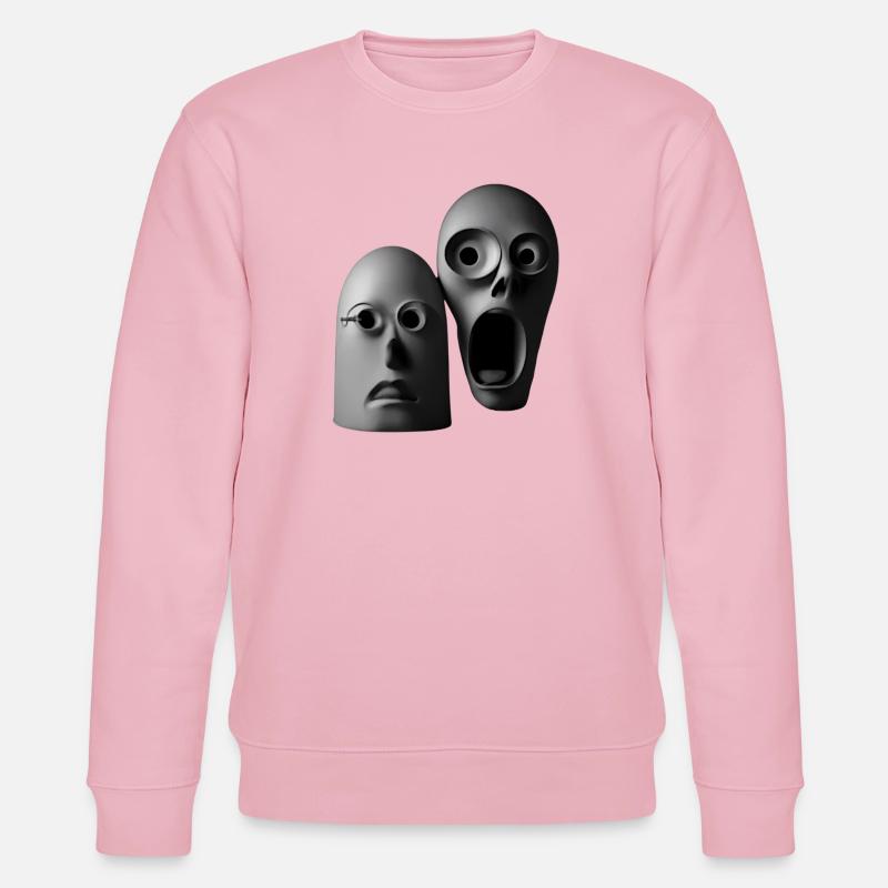 Illustration expressive de masque de crâne - Sweat bio CHANGER Stanley/Stella Unisexe - rose pâle