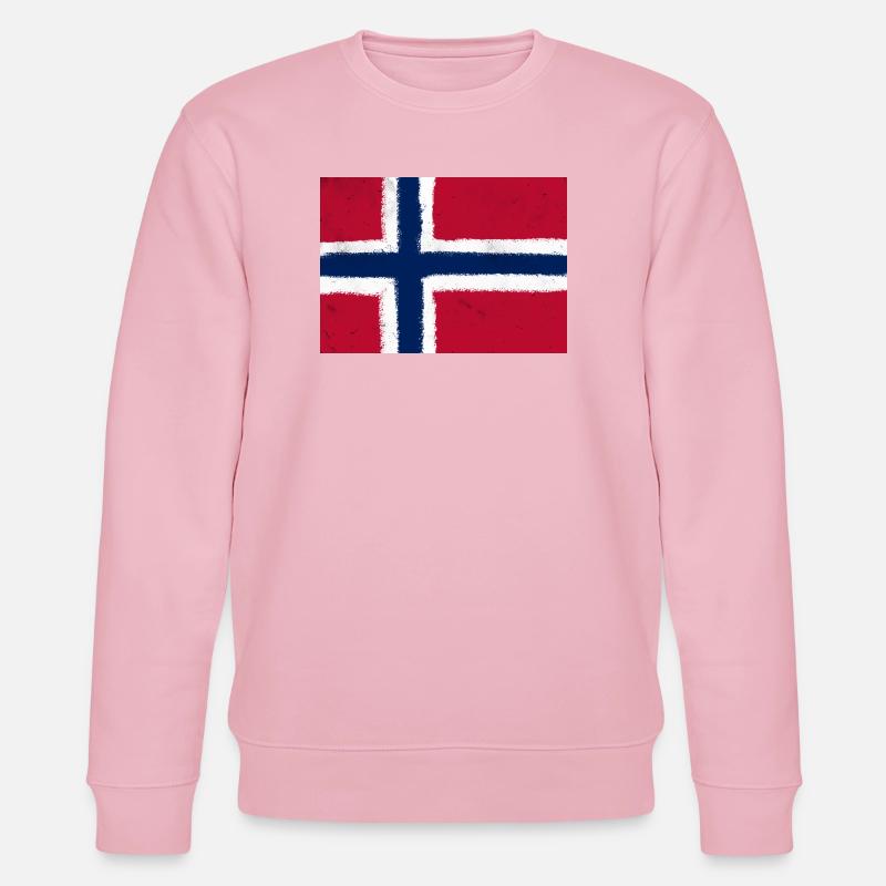 norsk flagg - Stanley/Stella CHANGER økologisk unisex-sweatshirt - lyserosa
