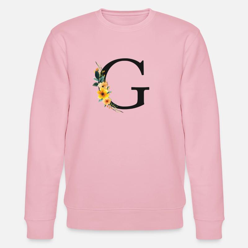 G Monogramm, Floral, personalisierbar - Stanley/Stella Unisex Bio-Sweatshirt CHANGER  - Hellrosa