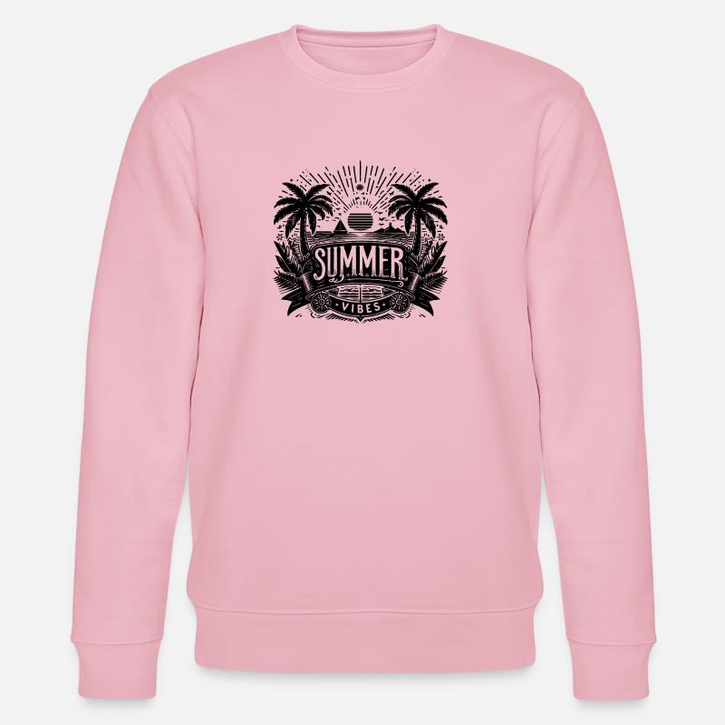 SUMMER Vibes, Design de plage - Sweat bio CHANGER Stanley/Stella Unisexe - rose pâle