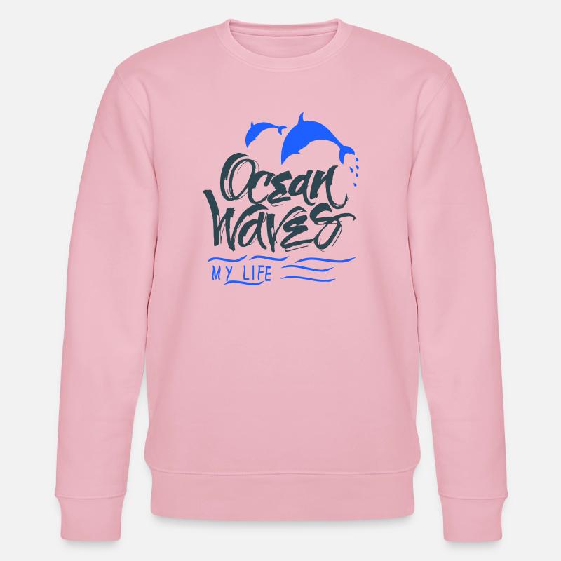 Ocean Dolphins - Stanley/Stella CHANGER Unisex Organic Sweatshirt - cotton pink