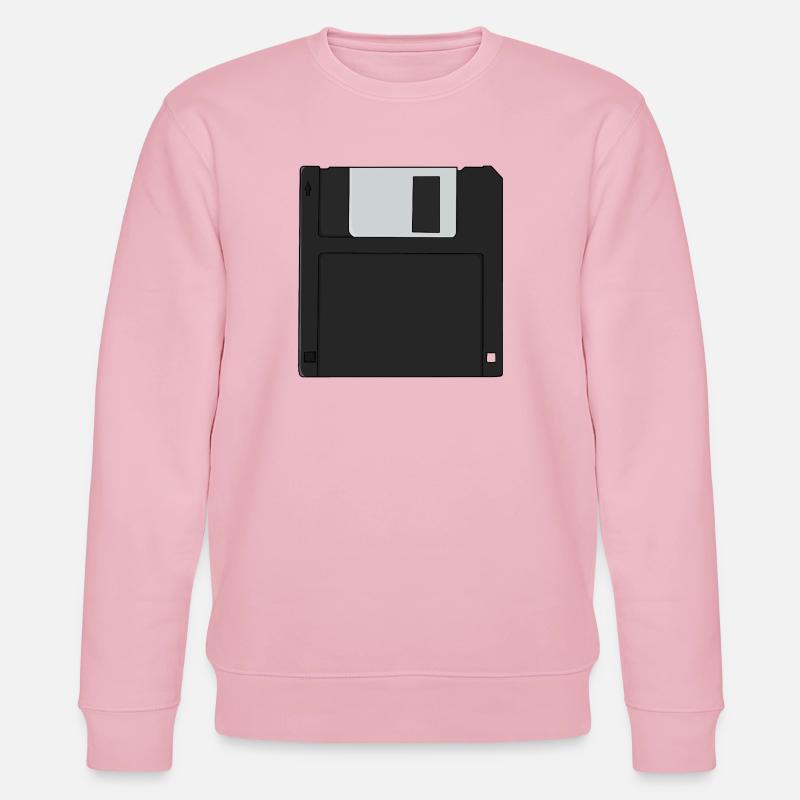 Nostalgic 3½ inch Diskette Retro Floppy Disk - Stanley/Stella CHANGER Unisex Organic Sweatshirt - cotton pink