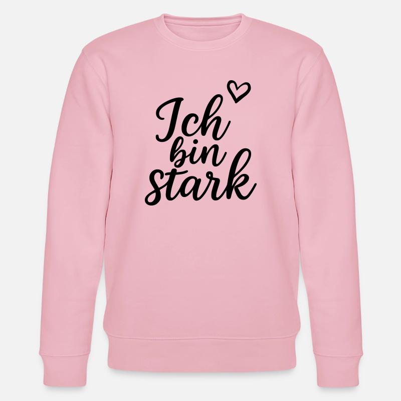 Ich bin stark - Stanley/Stella Unisex Bio-Sweatshirt CHANGER  - Hellrosa