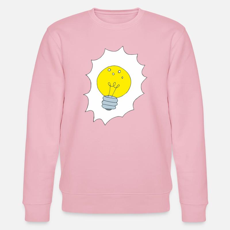 Creative Light Bulb Illustration - Stanley/Stella CHANGER Unisex Organic Sweatshirt - cotton pink