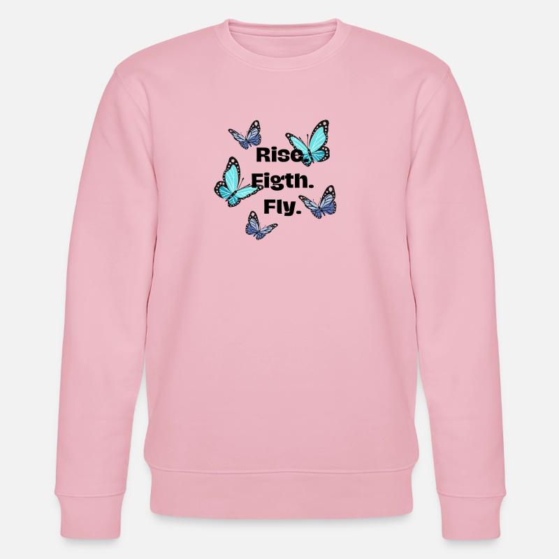 Steigen. Kämpfen. Fliege - Schmetterling - Stanley/Stella Unisex Bio-Sweatshirt CHANGER  - Hellrosa